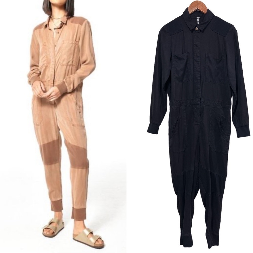 YFB Young Fabulous and Broke Fremont Utility Tencel Jumpsuit in Black